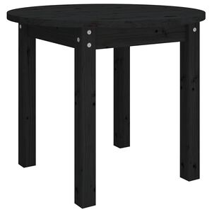vidaXL Soffbord svart &Oslash; 55x45cm massiv furu