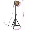 vidaXL Golvlampa 25 W antik m&auml;ssing 35x35x65/95 cm E27