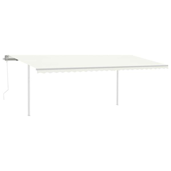 vidaXL Automatisk markis med vindsensor & LED 6x3 m gräddvit