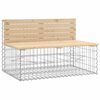 vidaXL Tr&auml;dg&aring;rdsb&auml;nk gabion-design 103x70x65 cm massiv furu