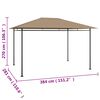 vidaXL Paviljong 384x281x270 cm taupe 180 g/m²