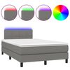 vidaXL Rams&auml;ng med madrass & LED m&ouml;rkgr&aring; 120x190 cm tyg