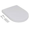 vidaXL Toalettsits med mjuk stängning fyrkantig vit