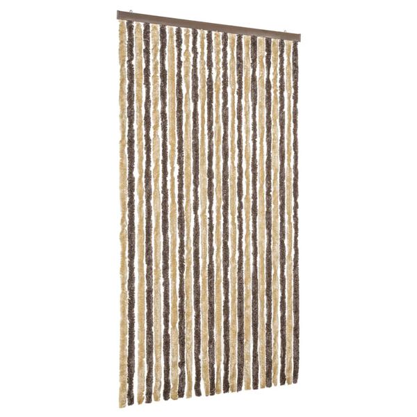 vidaXL Insektsgardin m&ouml;rkbrun och beige 100x230 cm chenille