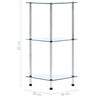 vidaXL Hylla 3 hyllplan transparent 30x30x67 cm härdat glas
