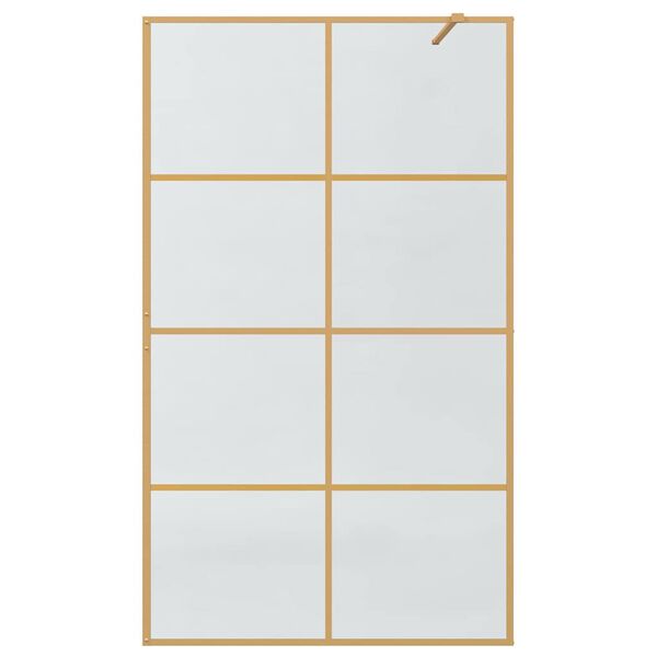 vidaXL Walk-in Duschv&auml;gg Guld 115 x 195 cm h&auml;rdat glas