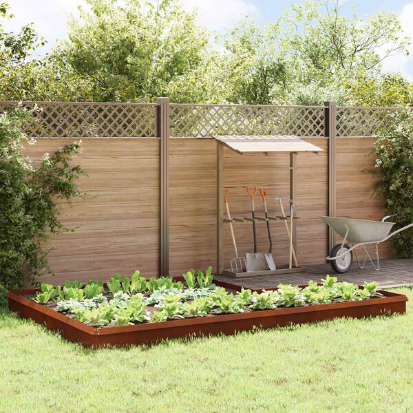 vidaXL Snigelstaket 16 pcs Rostig V&auml;derbest&auml;ndig st&aring;l