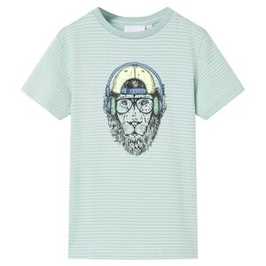 T-shirt f&ouml;r barn med r&auml;nder ljus mintgr&ouml;n 104