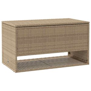 vidaXL Kuddlåda för utomhusbruk beige 100x55x55,5 cm konstrotting
