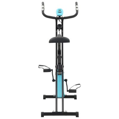 vidaXL X-Bike motionscykel magnetiskt motstånd puls svart och blå