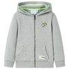 Barnhoodie med dragkedja khaki melange 92