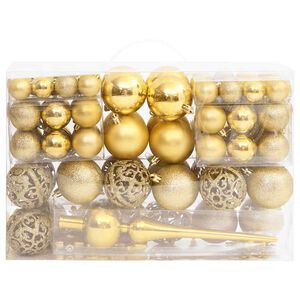 vidaXL Julgranskulor 111 delar guld polystyren