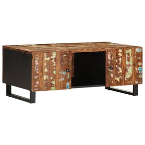 vidaXL Soffbord 100x54x40 cm massivt &aring;tervunnet och konstruerat tr&auml;