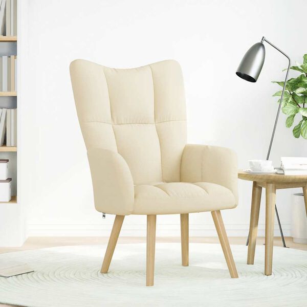 vidaXL Vilstol gräddvit tyg