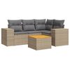 vidaXL Soffgrupp f&ouml;r tr&auml;dg&aring;rden med dynor 5 delar beige konstrotting