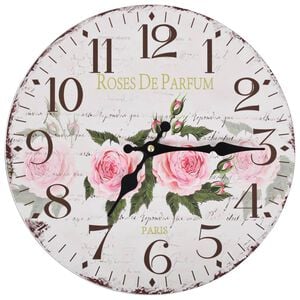 vidaXL V&auml;ggklocka vintage blomma 30 cm