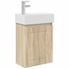 vidaXL Badrumsspegel med kran Sonoma-ek 45,5 x 22,5 x 84 cm