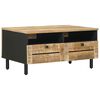 vidaXL Kaffeebord Brun och svart 80 x 54 x 40 cm Massivt mangotr&auml;