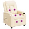vidaXL Reclinerf&aring;t&ouml;lj med massage Gr&auml;ddvit 75 x 95 x 100 cm Tyg