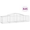 vidaXL Gabioner b&aring;gformade 25 st 200x50x40/60 cm galvaniserat j&auml;rn
