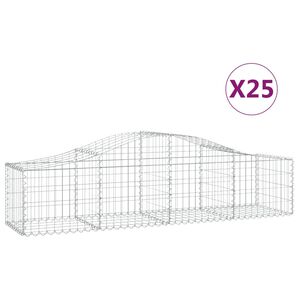 vidaXL Gabioner b&aring;gformade 25 st 200x50x40/60 cm galvaniserat j&auml;rn