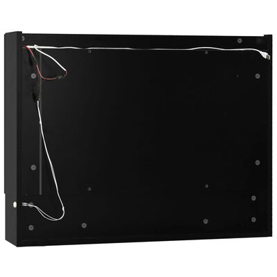 vidaXL LED-Spegelskåp för badrum svart 80x15x60 cm MDF