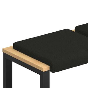 vidaXL B&auml;nk kudde 2 st Sherpa tyg Svart Djup 35 cm