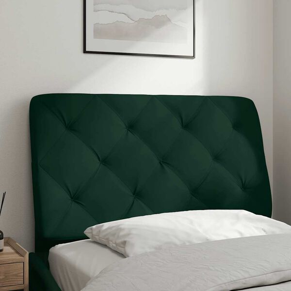 vidaXL Headboard Cushion Dark Green 90 cm Velvet
