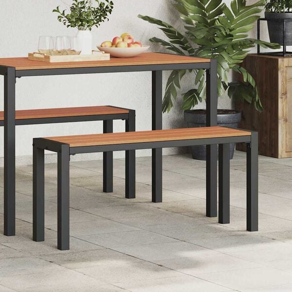 vidaXL Tr&auml;dg&aring;rdsb&auml;nk Brun 100 x 28 x 45cm St&aring;l