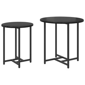 vidaXL Sidobordsset 2 st Svart Ek 50 x 50 x 50 cm