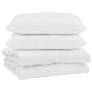 vidaXL Dunt&auml;cke med kudde 3 pcs Vit Mikrofiber