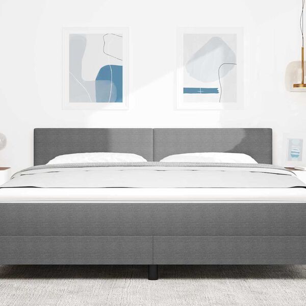 vidaXL Huvudgavel med huvudgavel Ljusgr&aring; 180 cm Konstl&auml;der