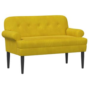 vidaXL Loveseat med knapprapport Gul 120 x 66 x 78 cm Sammet
