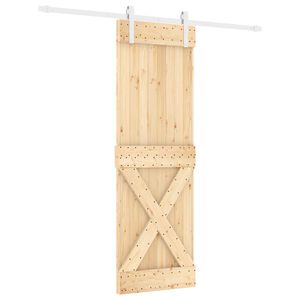 vidaXL Skjutd&ouml;rr Naturlig och vit 70 x 210 cm Massiv furutr&auml;d&ouml;rr