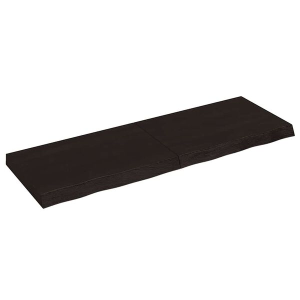 vidaXL Bordsskiva m&ouml;rkbrun 120x40x(2-6) cm behandlad massiv ek