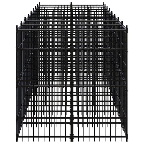 vidaXL Hundg&aring;rd f&ouml;r utomhusbruk st&aring;l 14,75 m&sup2;