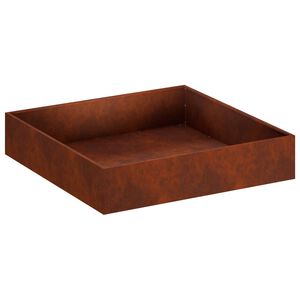 vidaXL Tr&auml;dg&aring;rdsplanterare Rostig 80 x 80 x 20 cm V&auml;derbest&auml;ndig st&aring;l