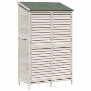 vidaXL Tr&auml;dg&aring;rdshus med tak Vit 106 x 56 x 176,5 cm Massivt Furu