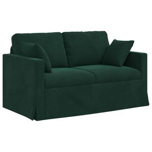 vidaXL Soffa M&ouml;rkgr&ouml;n 138 x 78 x 80 cm Sammet