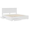 vidaXL Sängram med huvudgavel Vit 180 x 200 cm Konstruerat trä