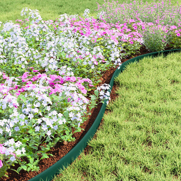 vidaXL Gr&auml;skanter Gr&ouml;n 2000 x 4 x 5 cm Plast