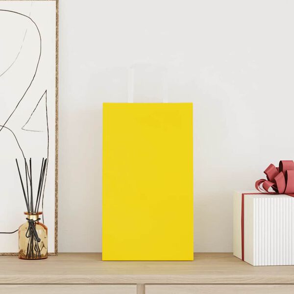 vidaXL Pappersp&aring;sar 250 st med handtag gul 21x11x36 cm