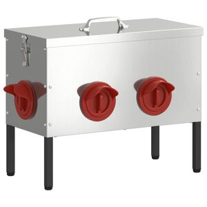 vidaXL H&ouml;nsfodertr&aring;g Silver 41,5 x 20,5 x 33 cm Galvaniserat St&aring;l