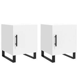 vidaXL S&auml;ngbord 2 st vit 40x40x50 cm konstruerat tr&auml;