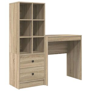 vidaXL Skrivbord Sonoma-ek 115,5 x 40 x 127 cm 2 st