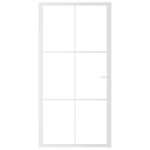 vidaXL Innerd&ouml;rr 102,5x201,5 cm vit ESG-glas och aluminium