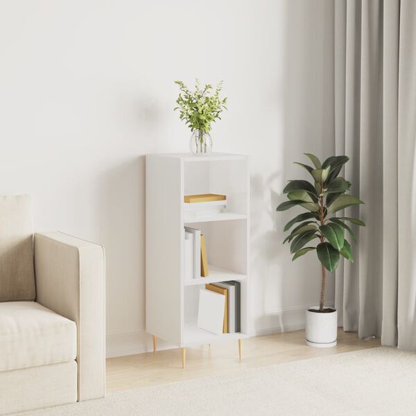 vidaXL Sk&aring;p vit h&ouml;gglans 34,5x32,5x90 cm konstruerat tr&auml;