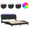 vidaXL Bed Frame with LED without Mattress Black 160x200 cm Velvet