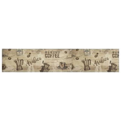 vidaXL Köksmatta maskintvättbar kaffe brun 60x300 cm sammet