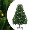 vidaXL Konstgjord julgran 150 cm 150 LED-lampor Varmvit PVC och st&aring;l